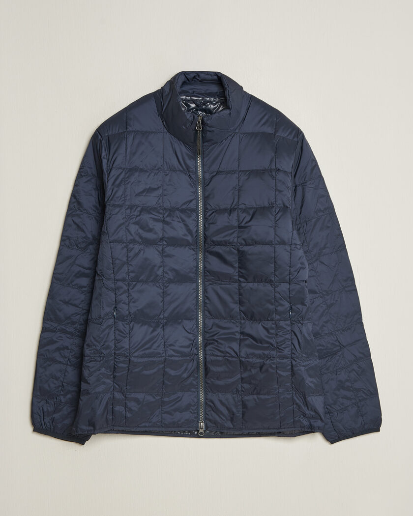 TAION High Neck Full Zip Lightweight Down Jacket Dark Navy – Blå
