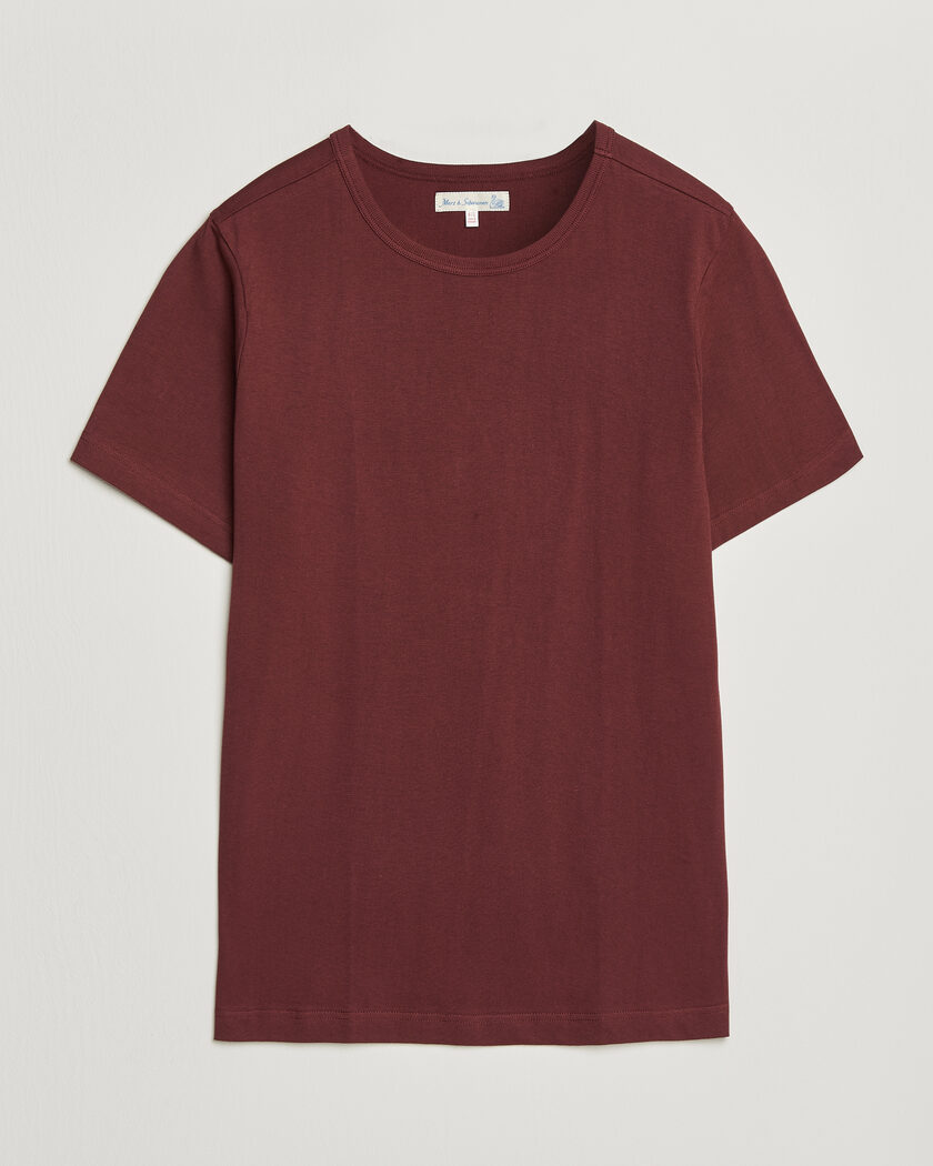 Merz b. Schwanen 1950s Classic Loopwheeled T-shirt Burgundy – Rød