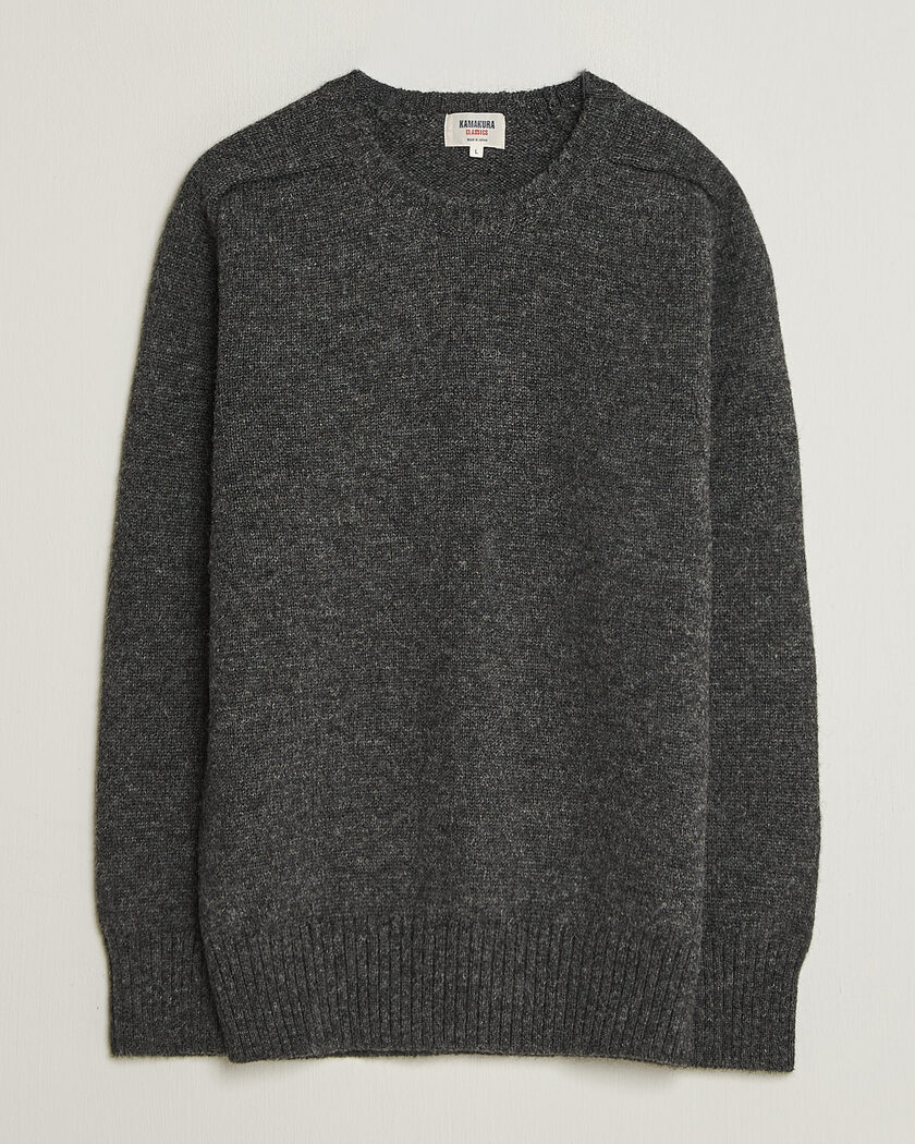 Kamakura Shirts 5 Gauge Shetland Sweater Gray – Grå
