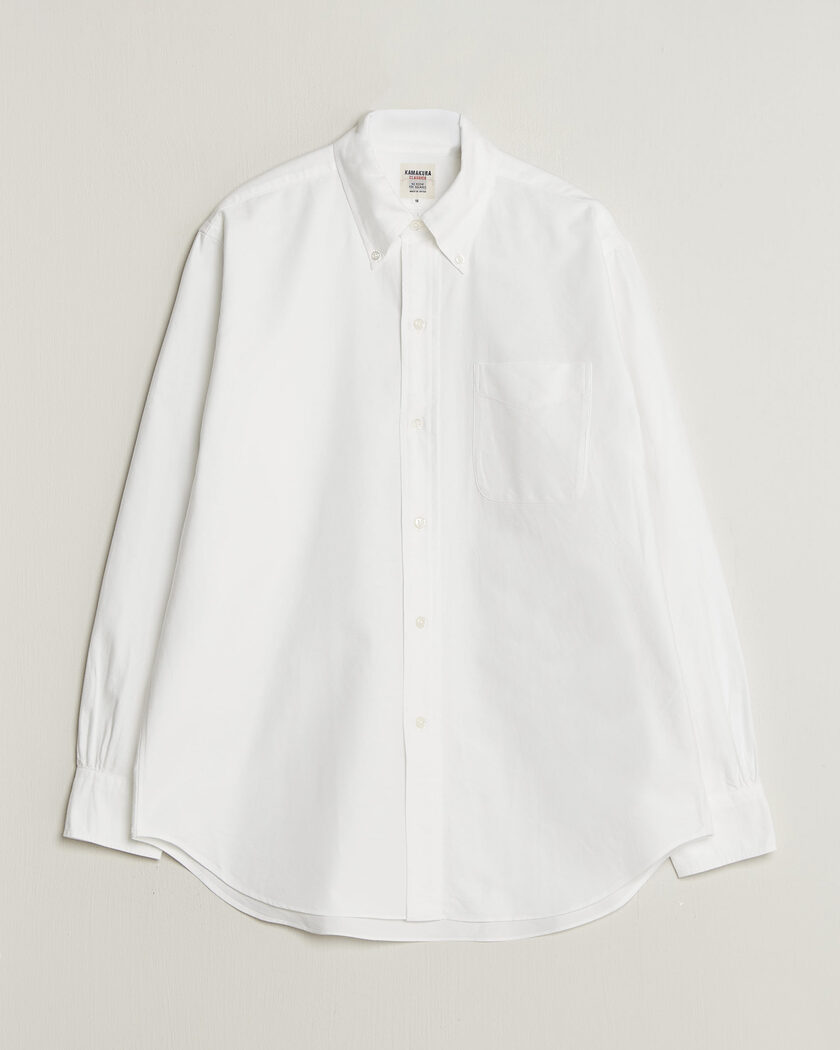 Kamakura Shirts Ametora Japanese Oxford BD Shirt White – Hvit