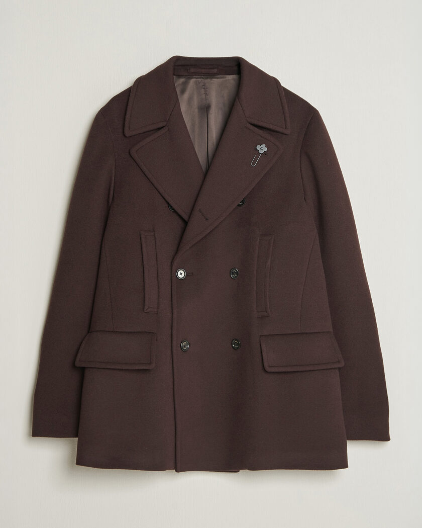 Lardini Wool Peacoat Brown – Brun