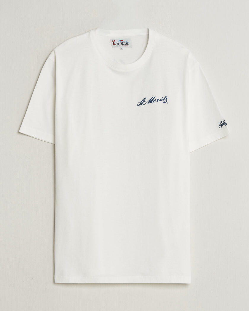 MC2 Saint Barth Back Printed Cotton T-Shirt St Moritz Racing – Hvit