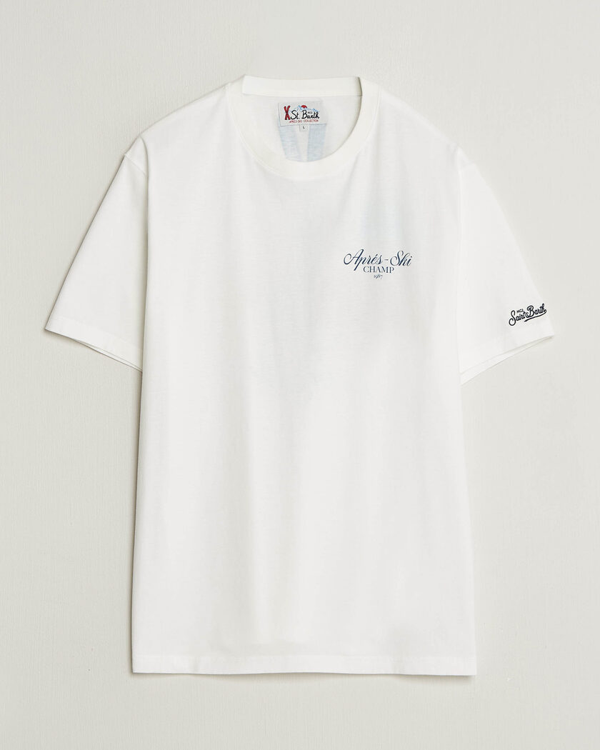 MC2 Saint Barth Back Printed Cotton T-Shirt Ski Post Race – Hvit