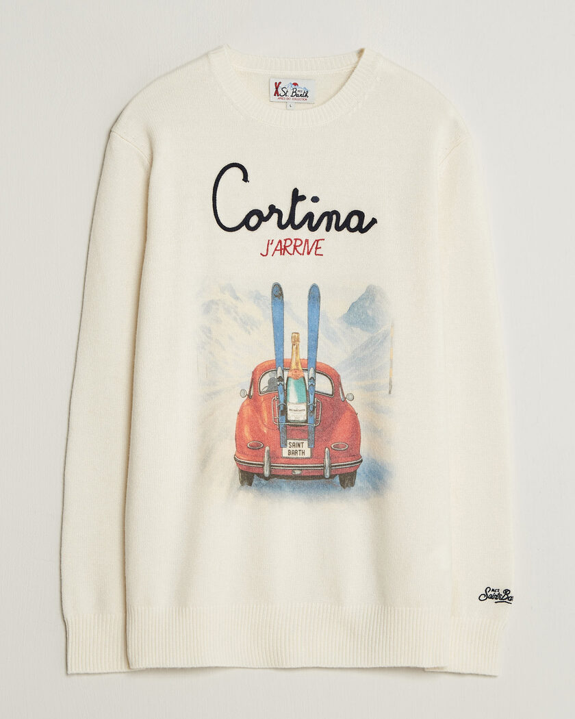 MC2 Saint Barth Heron Printed Sweater Cortina – Hvit