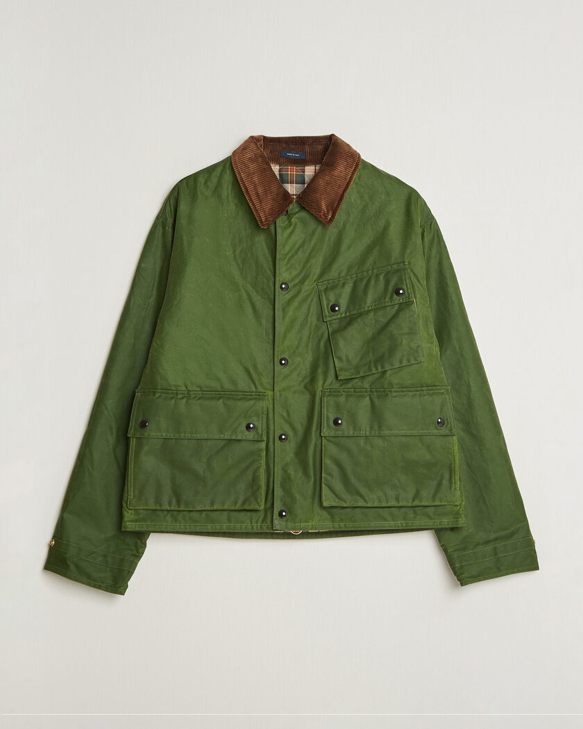 Drake's Waxed Wader Jacket Lemongrass – Grønn
