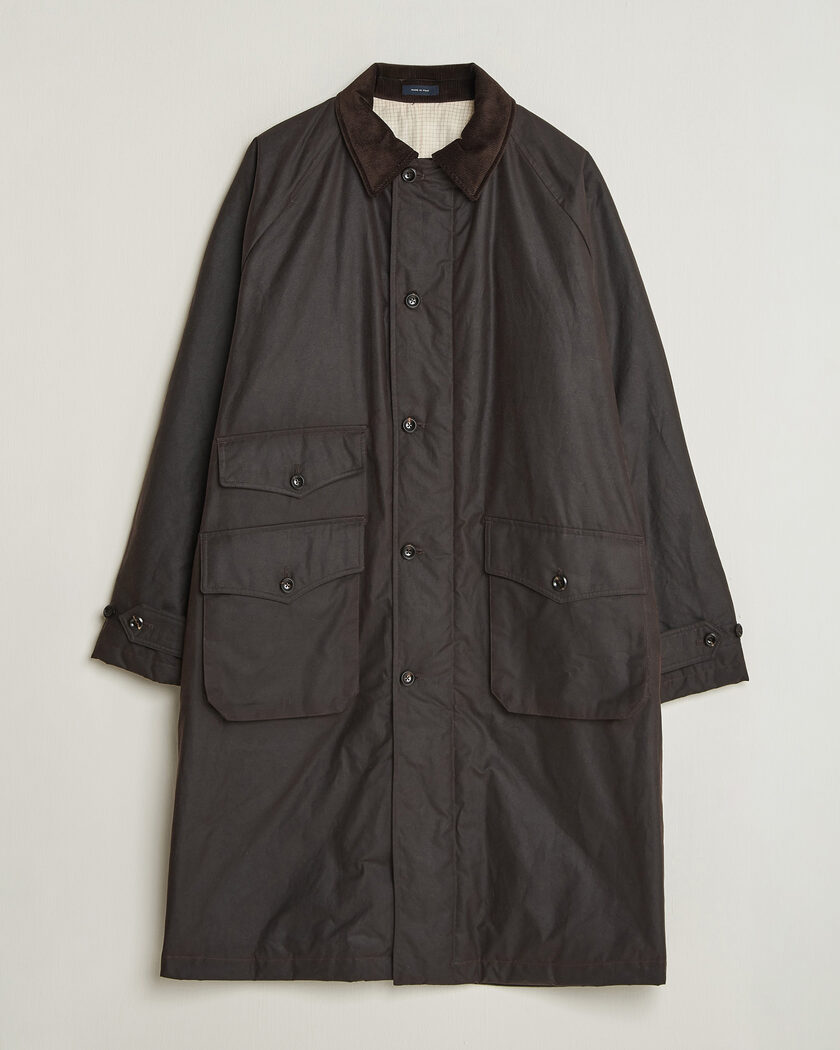 Drake's Military Waxed Mac Rustic – Brun