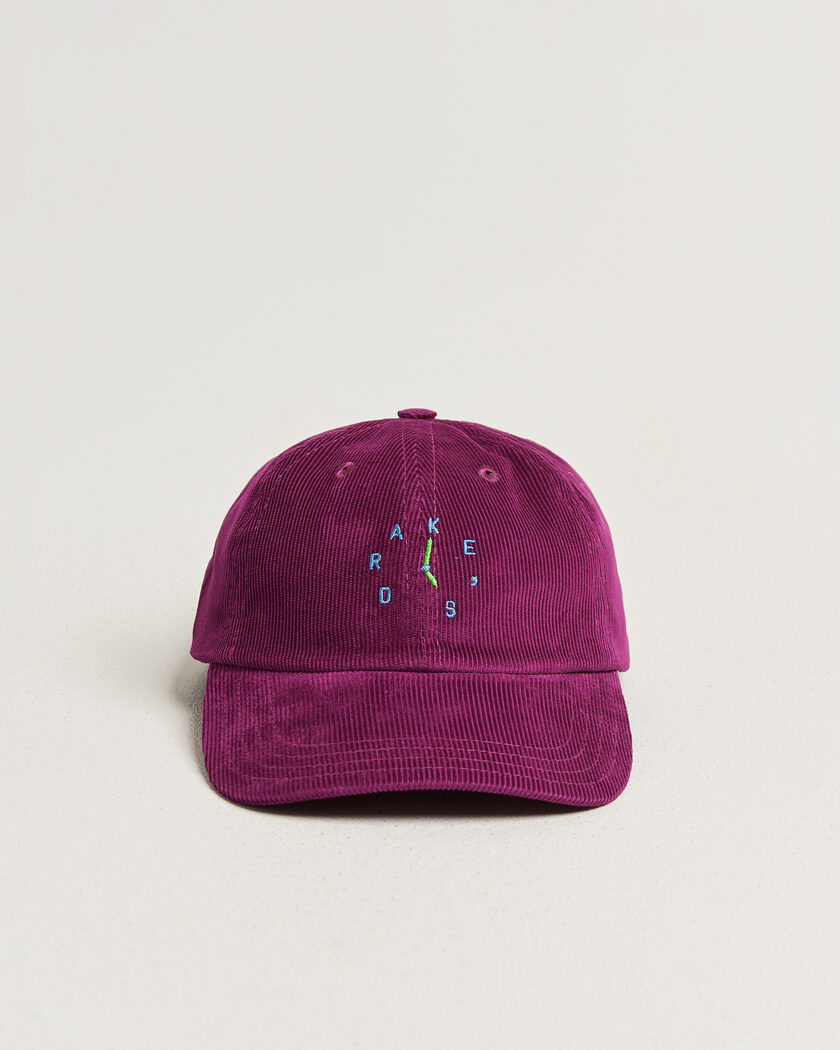 Drake's Clock Twill Cord Baseball Cap Red – Rød