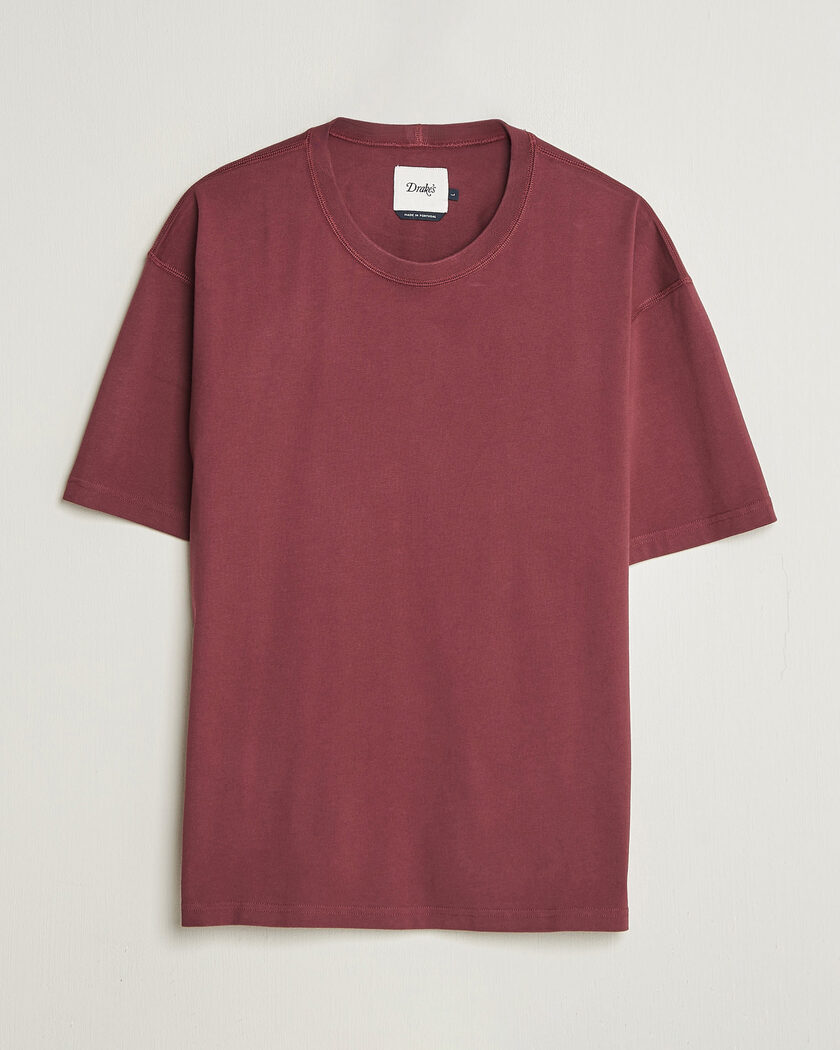 Drake's O´Clock Back Print Hiking T-Shirt Dark Plum – Grå