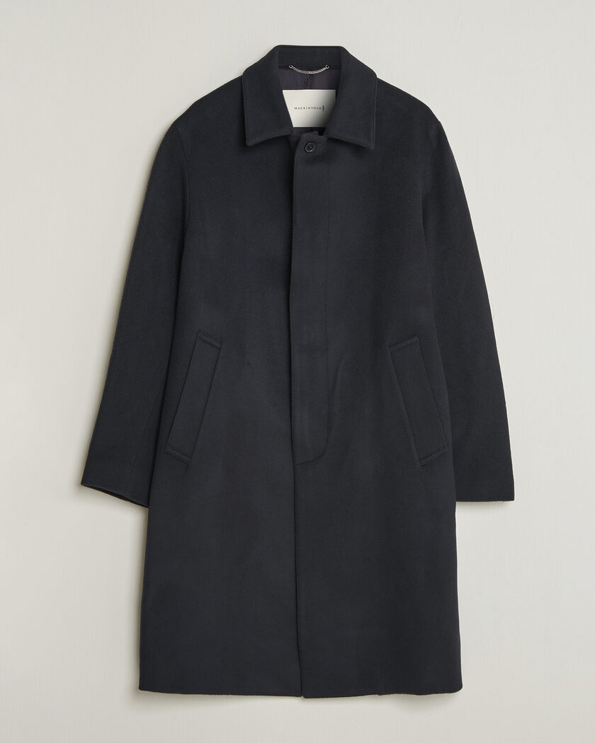  Mackintosh Dunkeld Wool/Cashmere Coat Navy – Blå