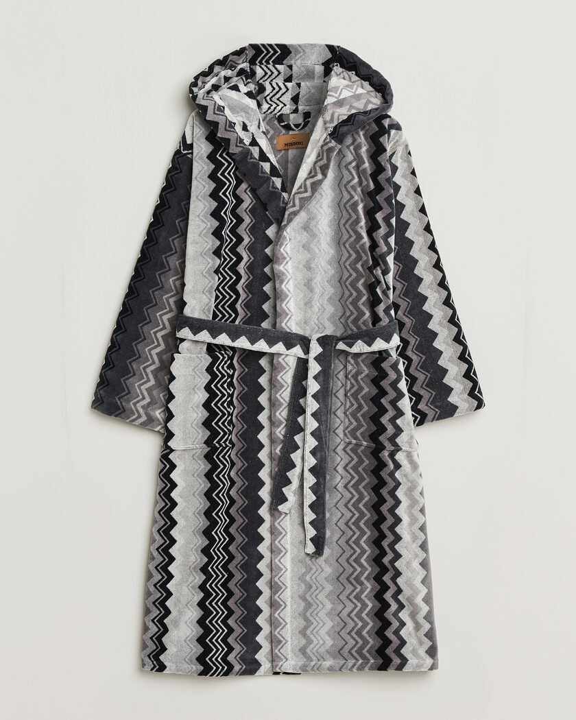 Missoni Home Giacomo Hooded Bathrobe Multi Black – Svart