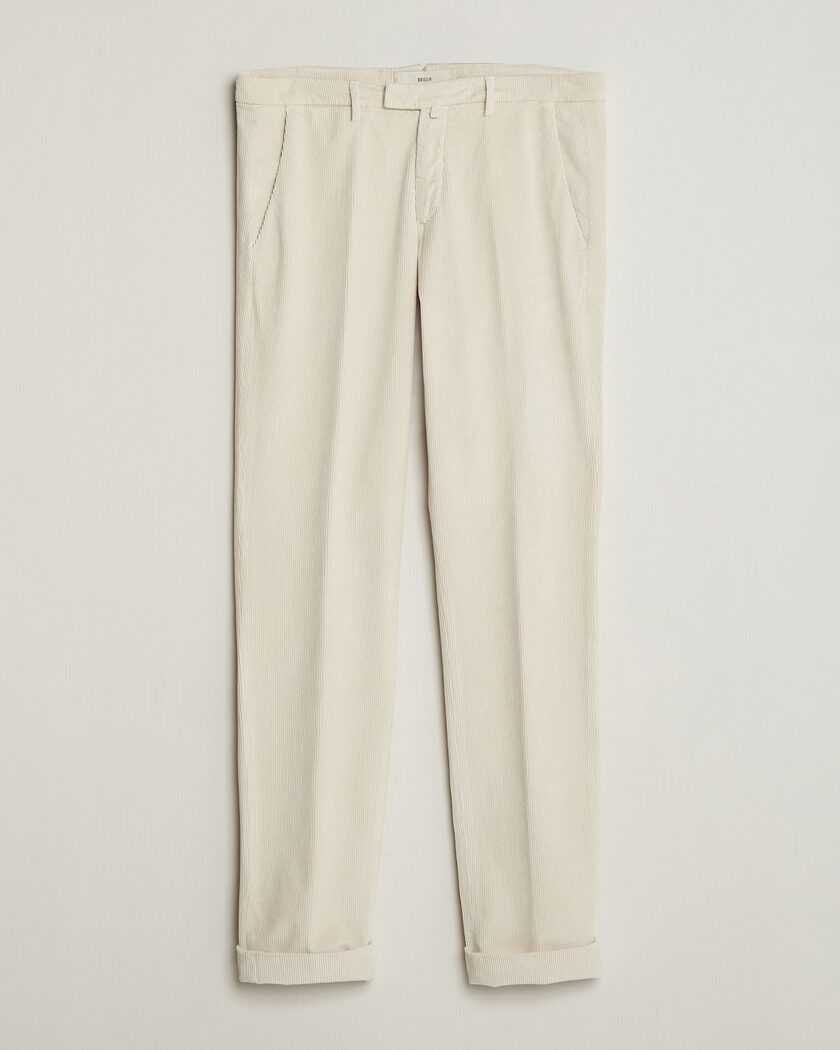 Briglia 1949 Slim Fit Corduroy Trousers Off White – Hvit