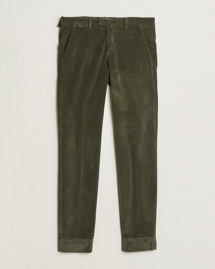 Briglia 1949 Slim Fit Corduroy Trousers Dark Green – Grønn