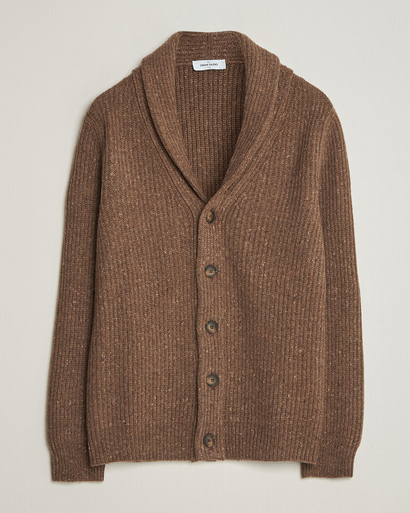 Gran Sasso Wool/Cashmere Donegal Cardigan Brown – Brun