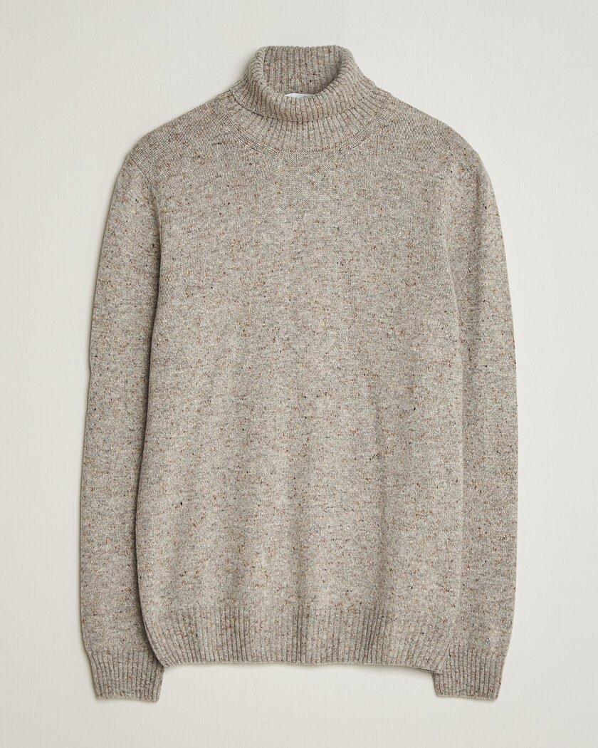 Gran Sasso Wool/Cashmere Donegal Rollneck Beige – Beige