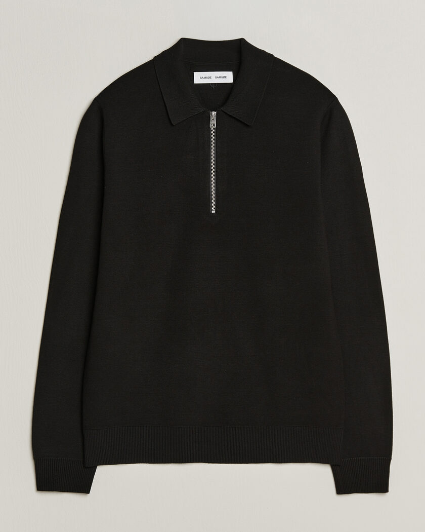 Samsøe Samsøe Matt Half Zip Polo Black – Svart
