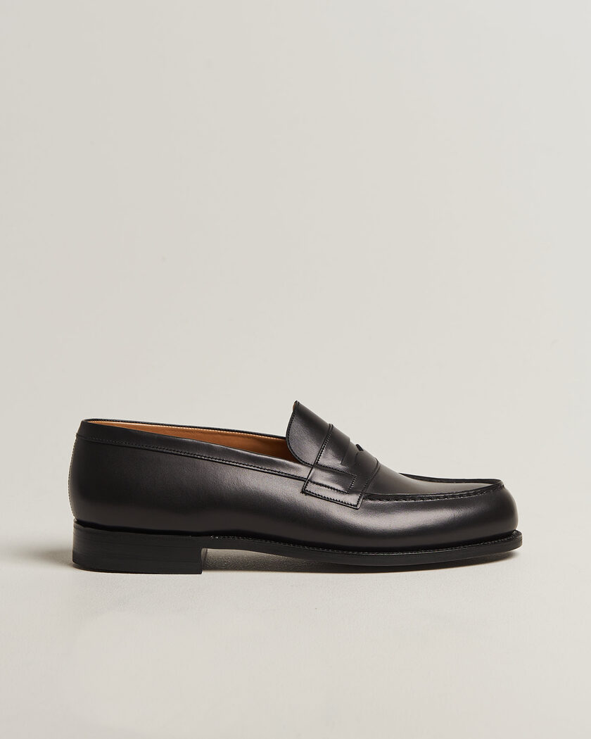 J.M. Weston 180 Penny Loafer Black Calf – Svart