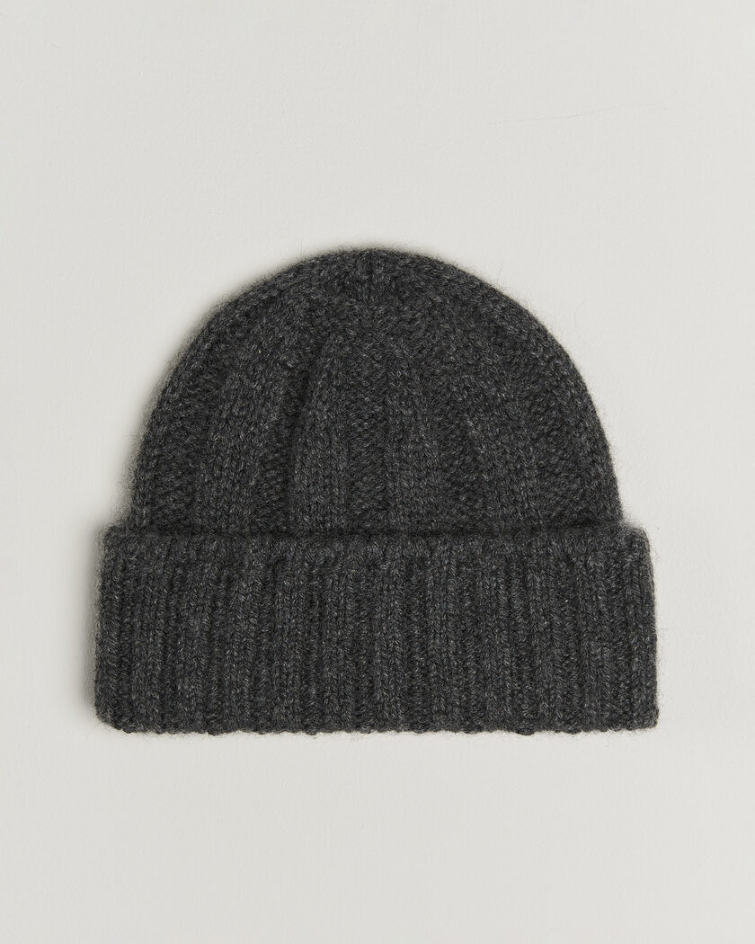 BEAMS PLUS Cashmere Rib Beanie Grey – Grå