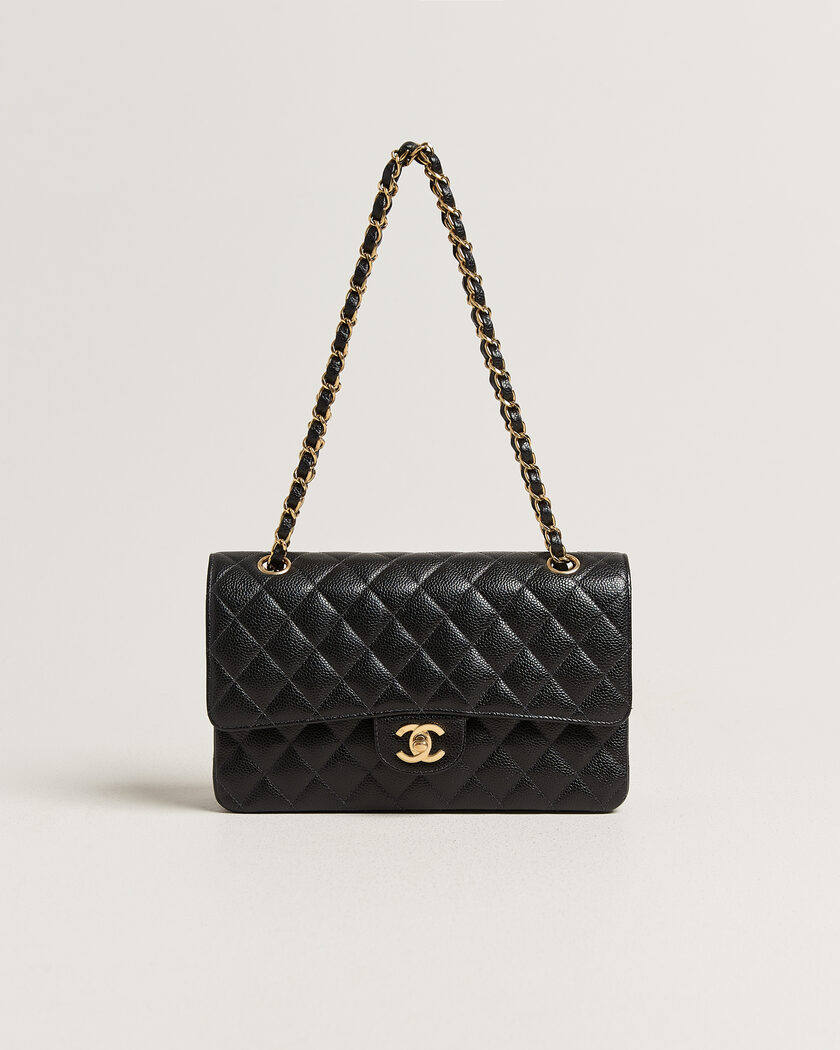 Chanel Pre-Owned Classic Medium Double Flap Bag Caviar Black – Svart