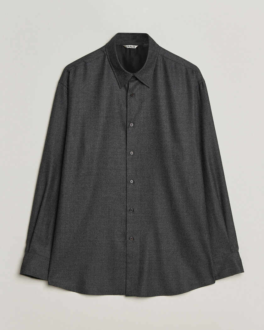 Auralee Super Light Wool Shirt Charcoal – Grå