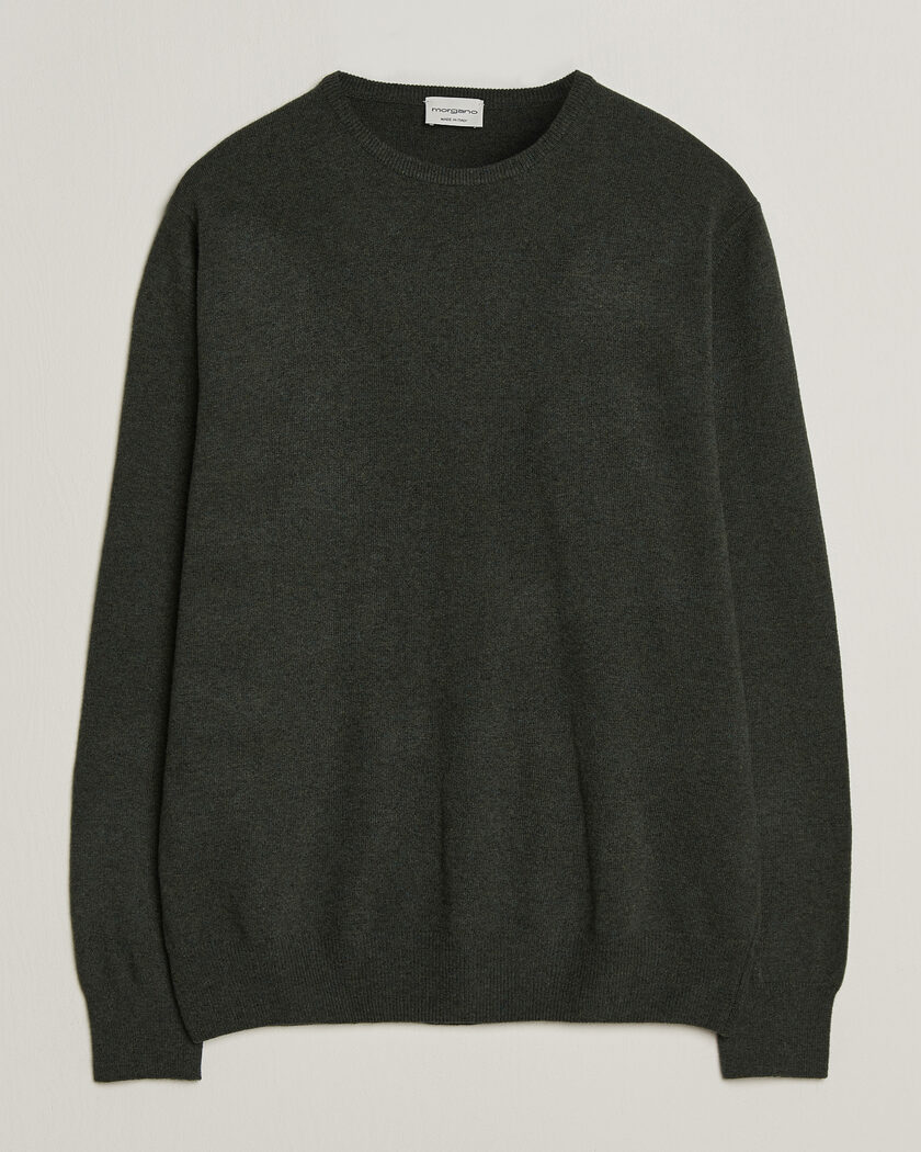 Morgano Wool/Cashmere Crewneck Dark Green – Grønn