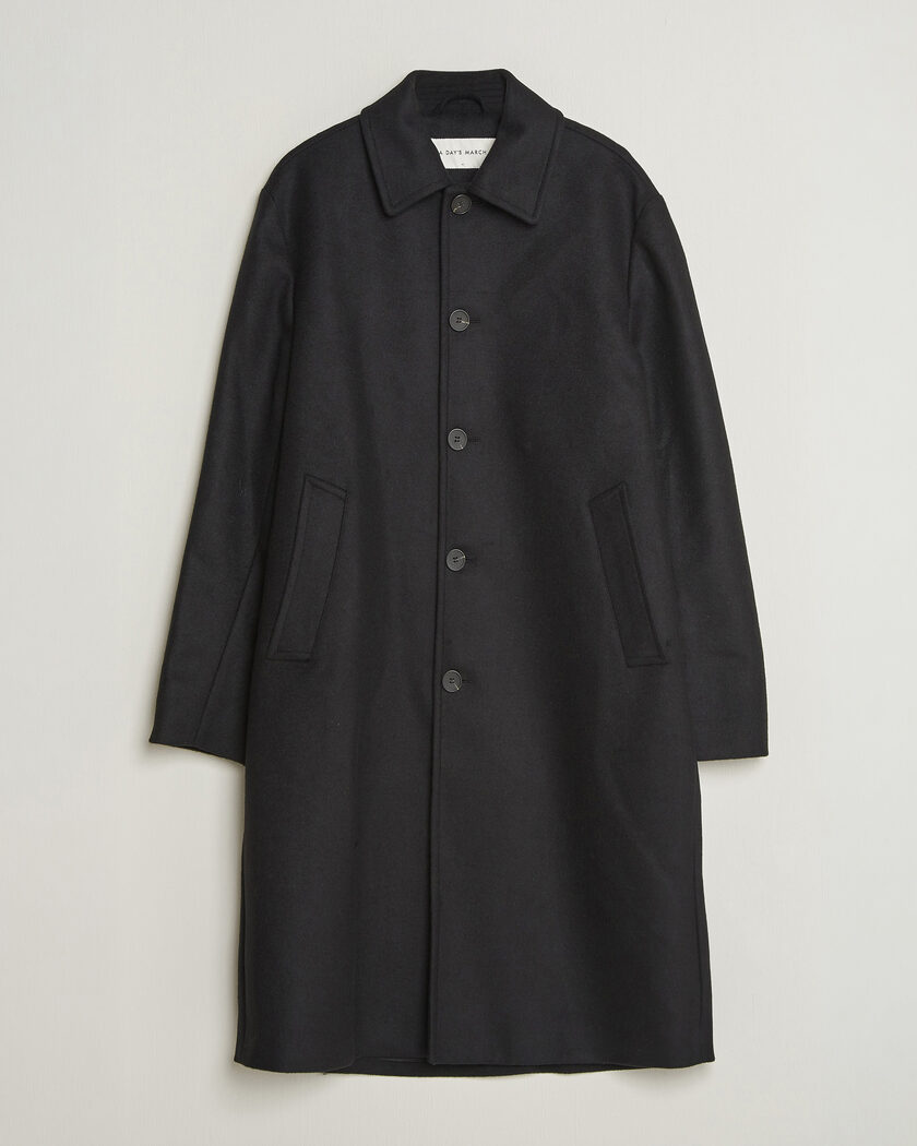 A Day's March Shamrock Wool Car Coat Black – Svart