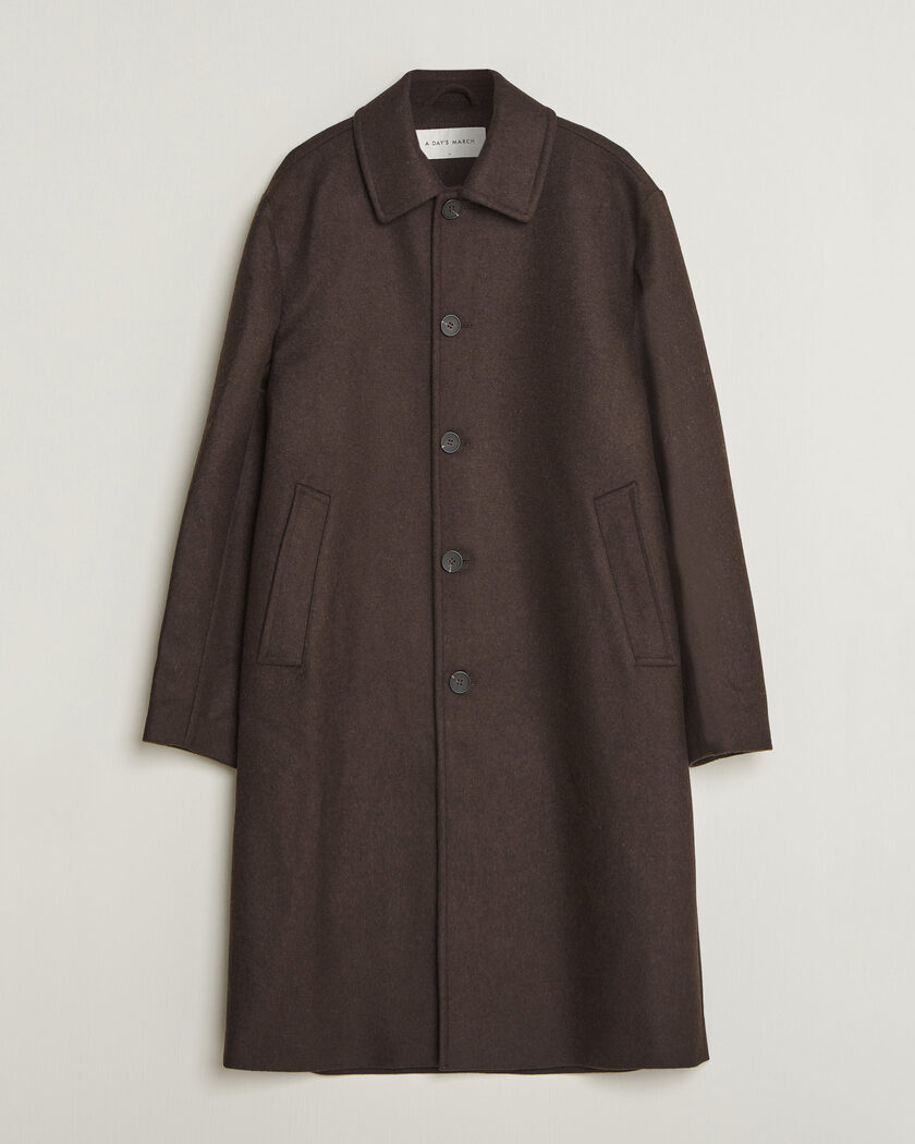 A Day's March Shamrock Wool Car Coat Dark Brown – Brun