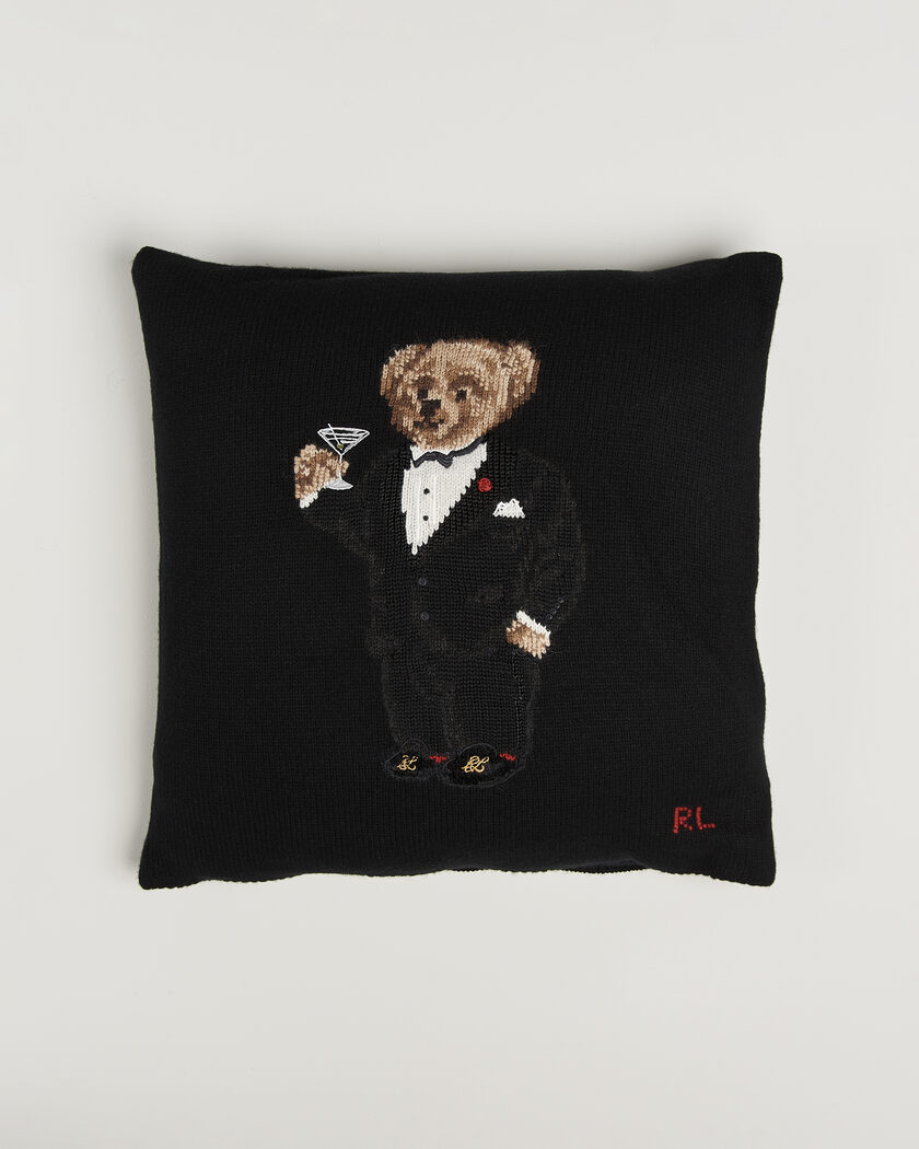 Ralph Lauren Home Martini Bear Wool Pillow Black – Svart