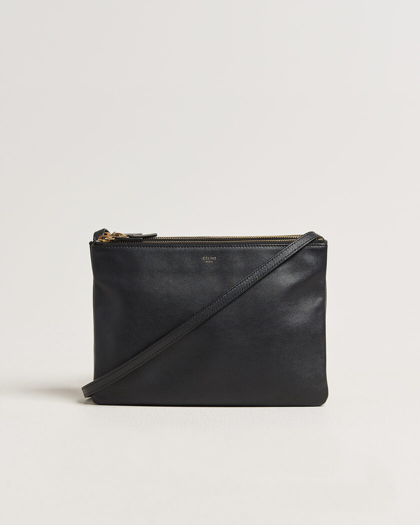 Celine Pre-Owned Trio Bag Medium Leather Black – Svart