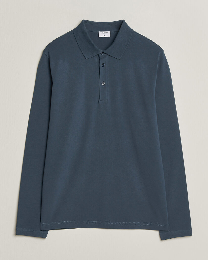 Filippa K Luke Lycra Polo Shirt Stone Blue – Blå