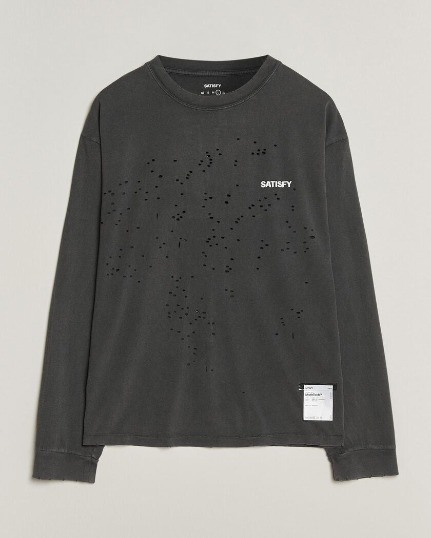 Satisfy MothTech Long Sleeve T-Shirt Aged Black – Svart