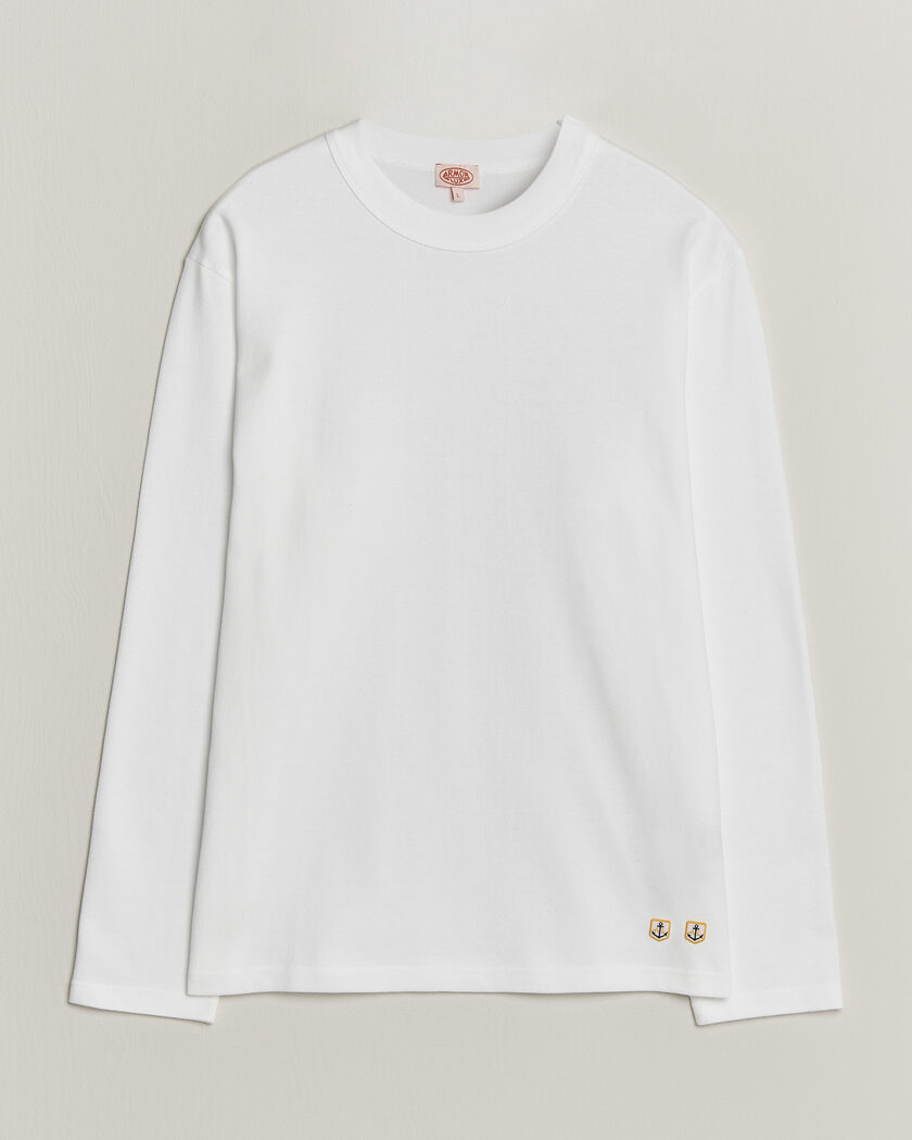 Armor-lux Heritage Long Sleeve Cotton T-Shirt White – Hvit