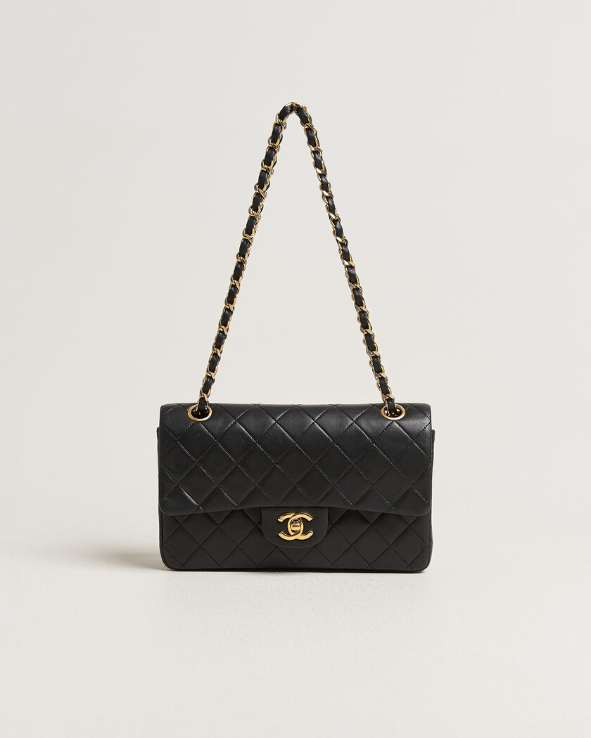 Chanel Pre-Owned Classic Small Double Flap Bag Lambskin Black – Svart