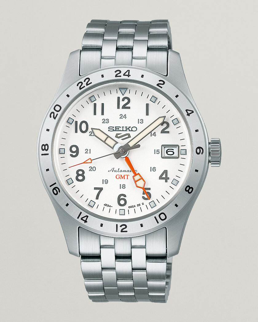  Seiko 5 Sports Automatic GMT 39mm White Dial – Hvit