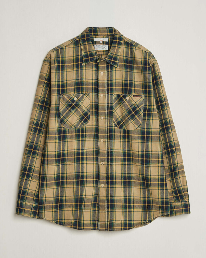 Nudie Jeans Julian Checked Worker Shirt Multi – Beige