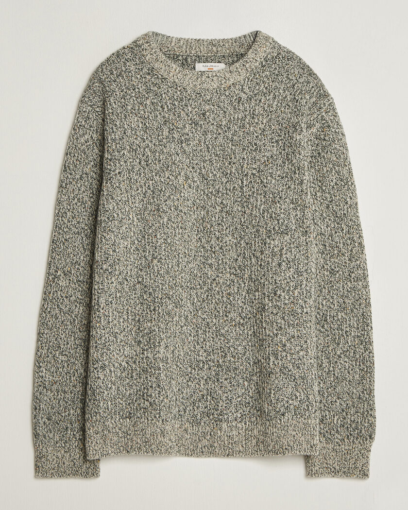  Nudie Jeans August Wool Rib Knitted Sweater Green Melange – Grønn