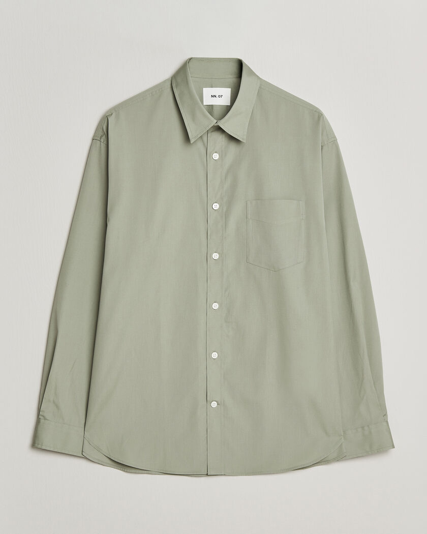 NN07 Skyler Relaxed Fit Supima Cotton Shirt Pale Green – Grønn