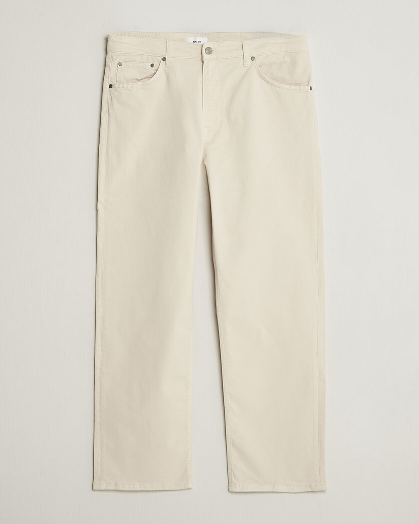 NN07 Otis Relaxed Fit 5-Pocket Pants Ivory – Hvit