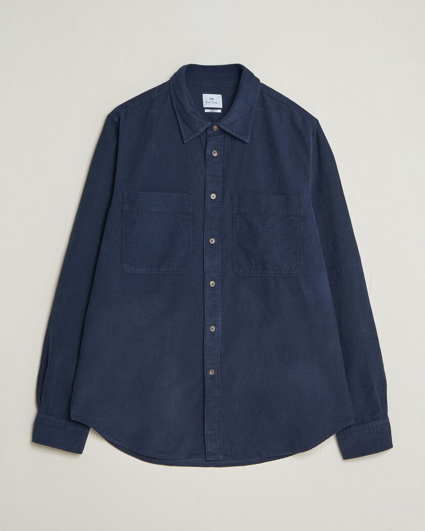 PS Paul Smith Casual Fit Corduroy Shirt Navy – Blå