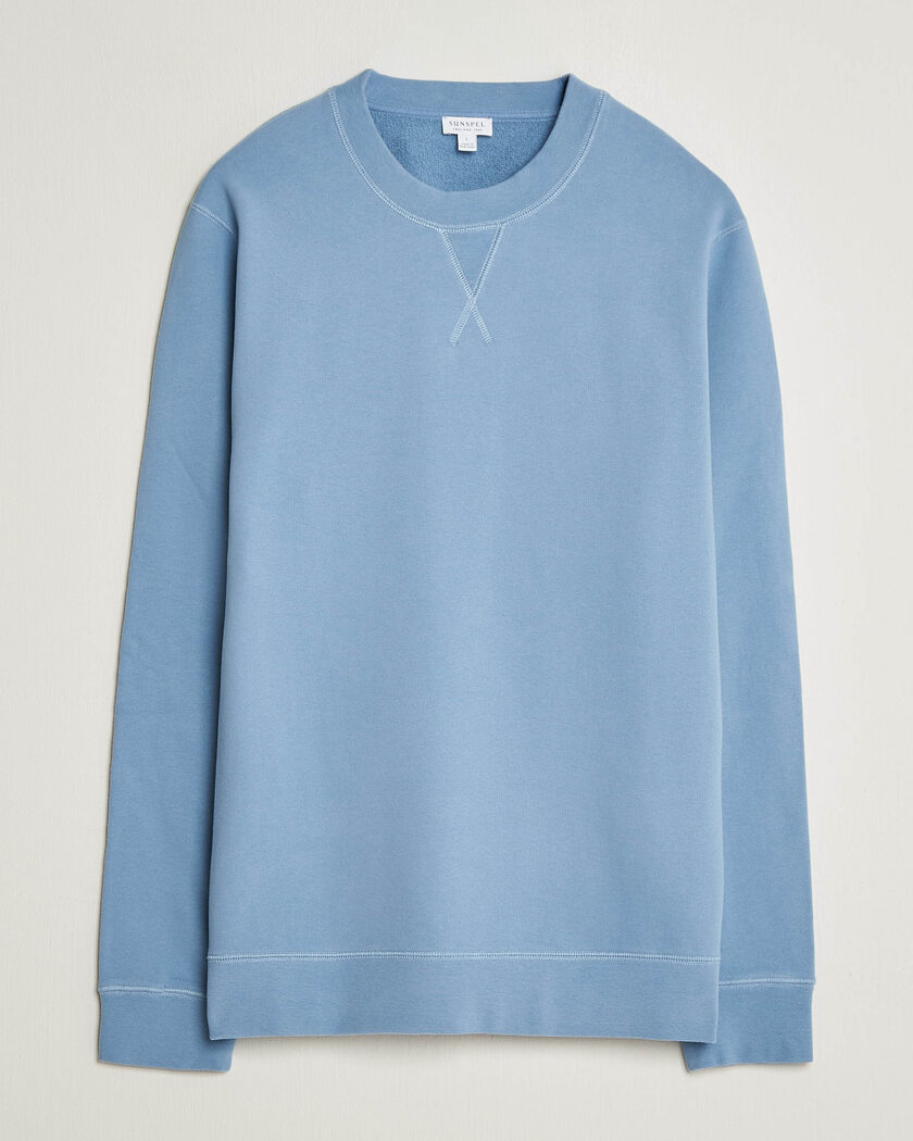 Sunspel Loopback Sweatshirt Studio Blue – Blå