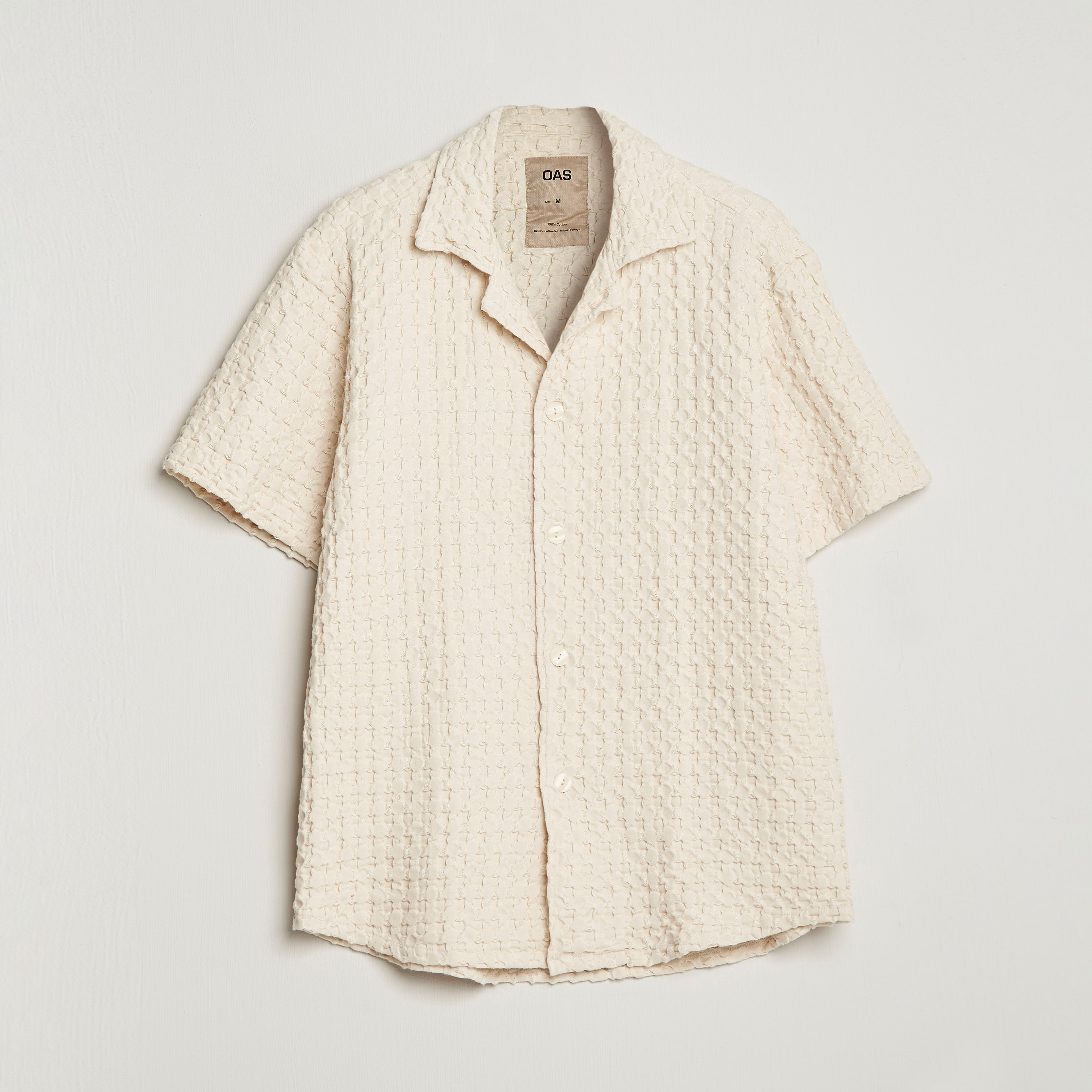 OAS Cuba Waffle Shirt Ecru hos CareOfCarl.no