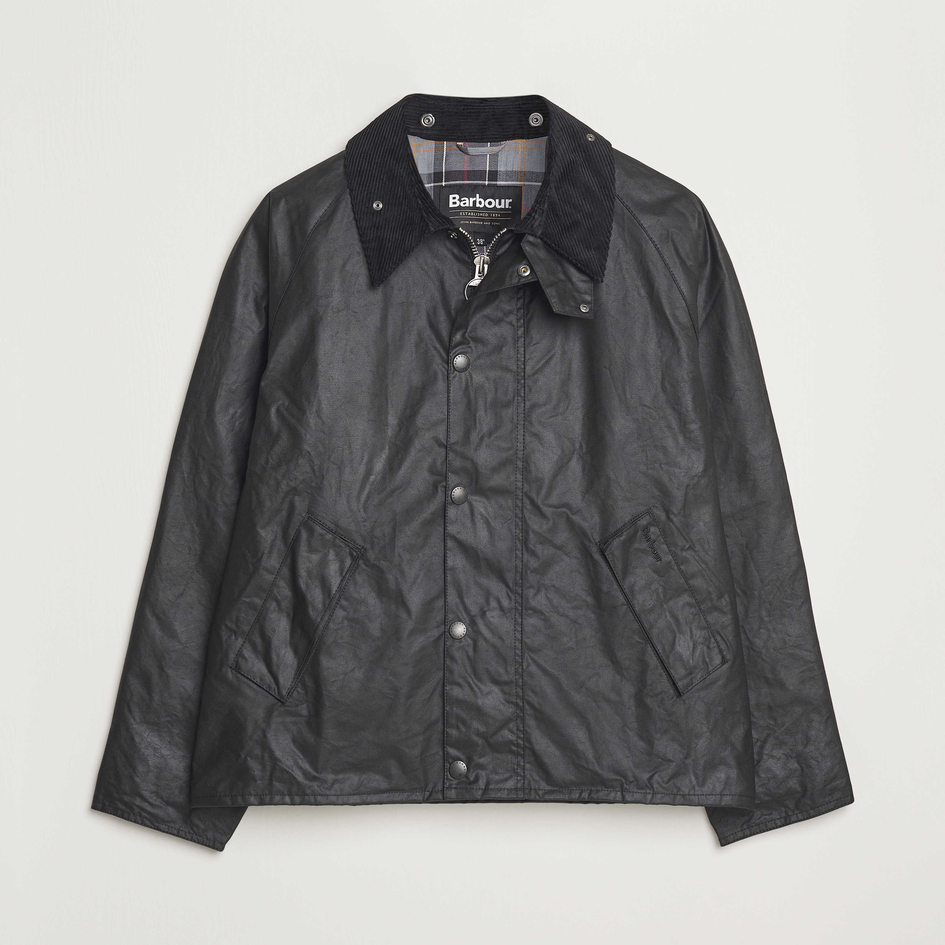 Barbour Heritage Transport Wax Jacket Black hos CareOfCarl.no