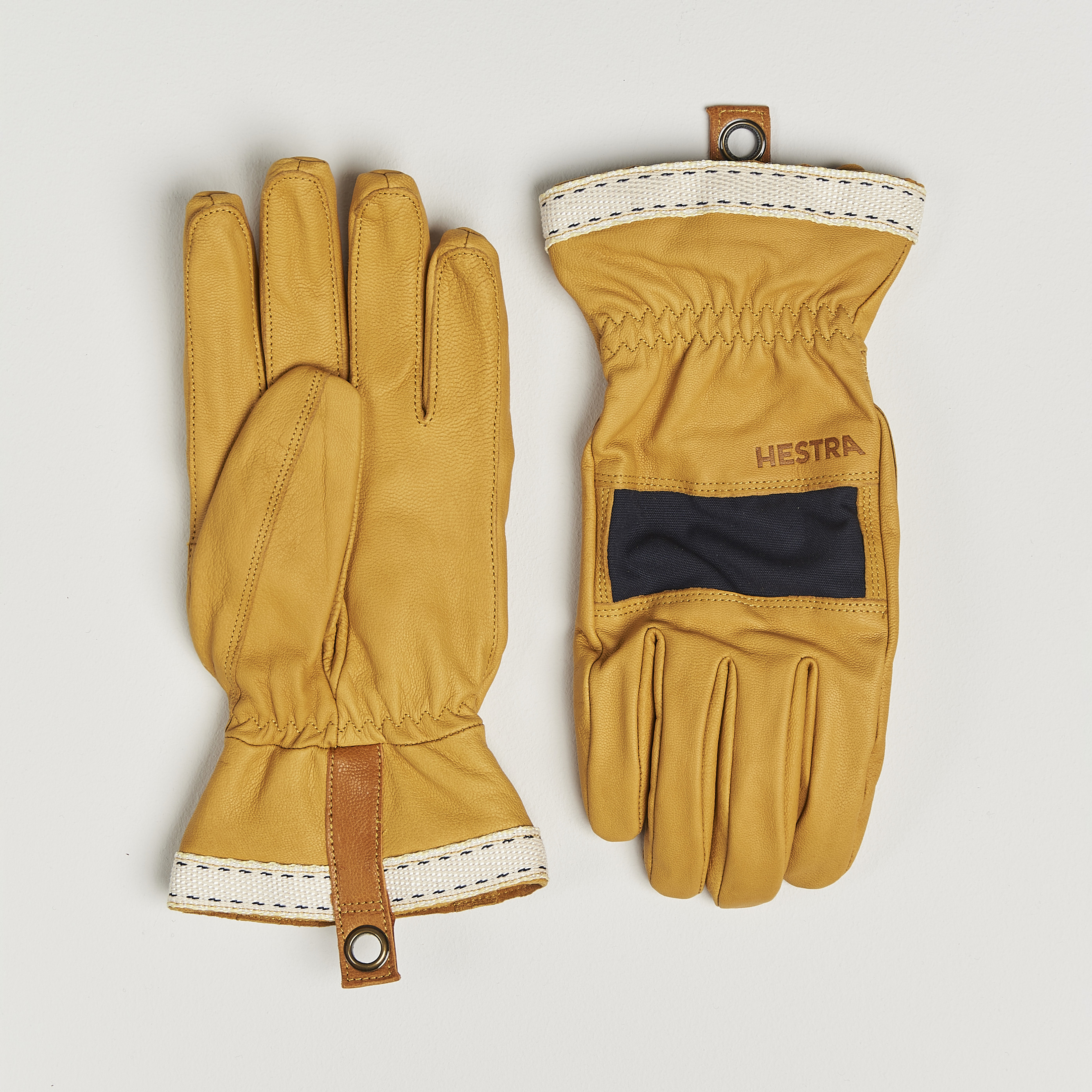 Hestra Njord Lambskin Wool Lined Glove Navy/Natural Brown hos