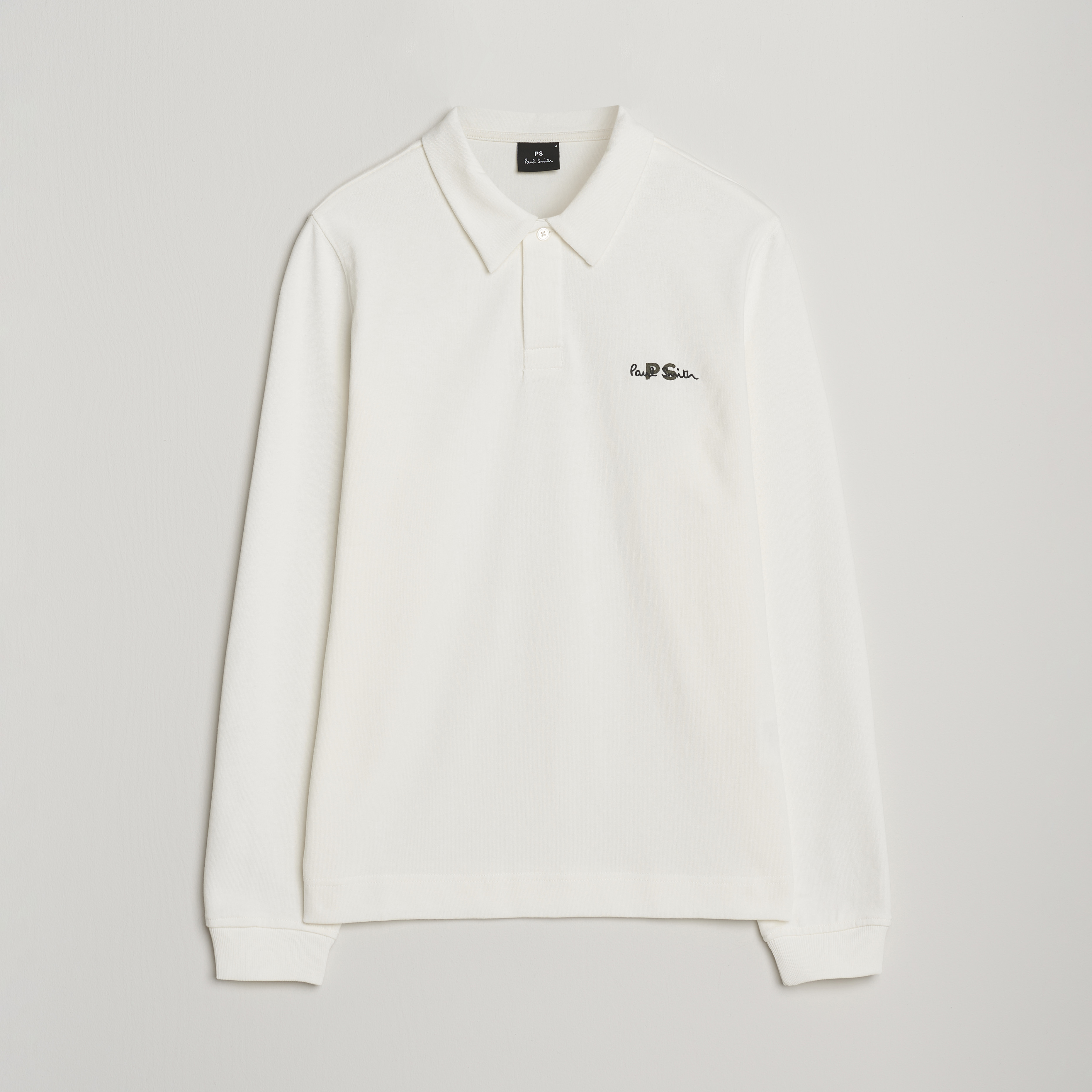 PS Paul Smith Cotton Logo Rugby Sweater White hos CareOfCarl.no