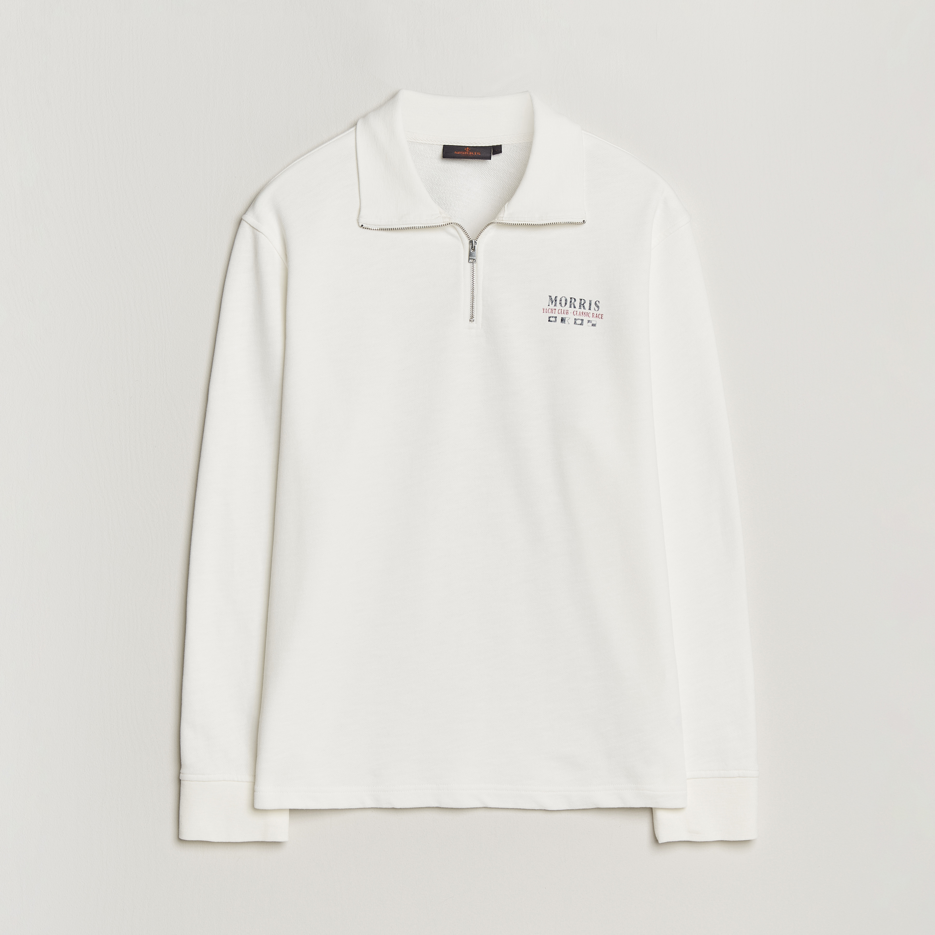 ＭＯＲＲＩＳ　　Ｍ－３０１／ＬＨ Morris Northcott Slub Half-Zip White hos CareOfCarl.no