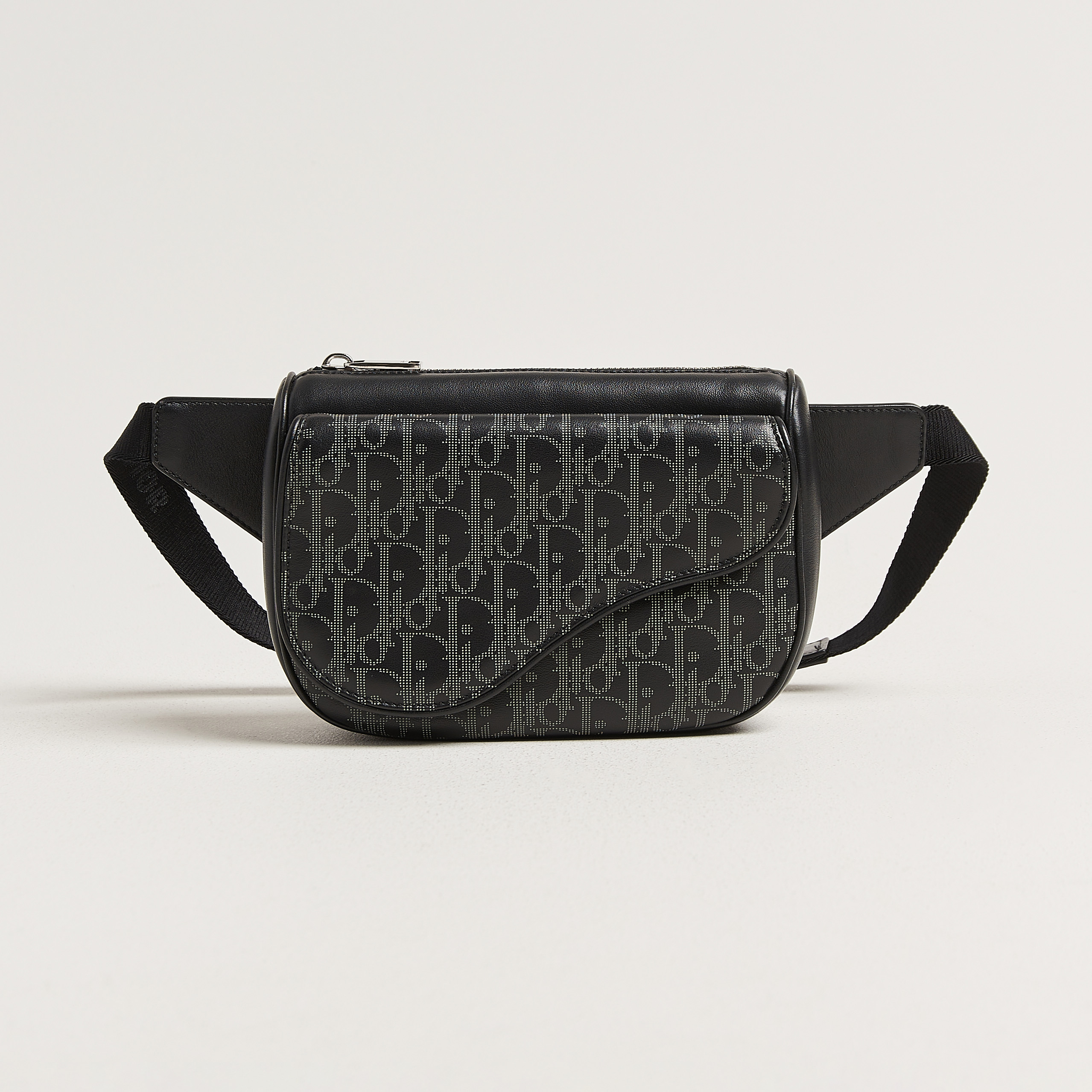 Dior Pre-Owned Saddle Bag Oblique Leather Black – Svart