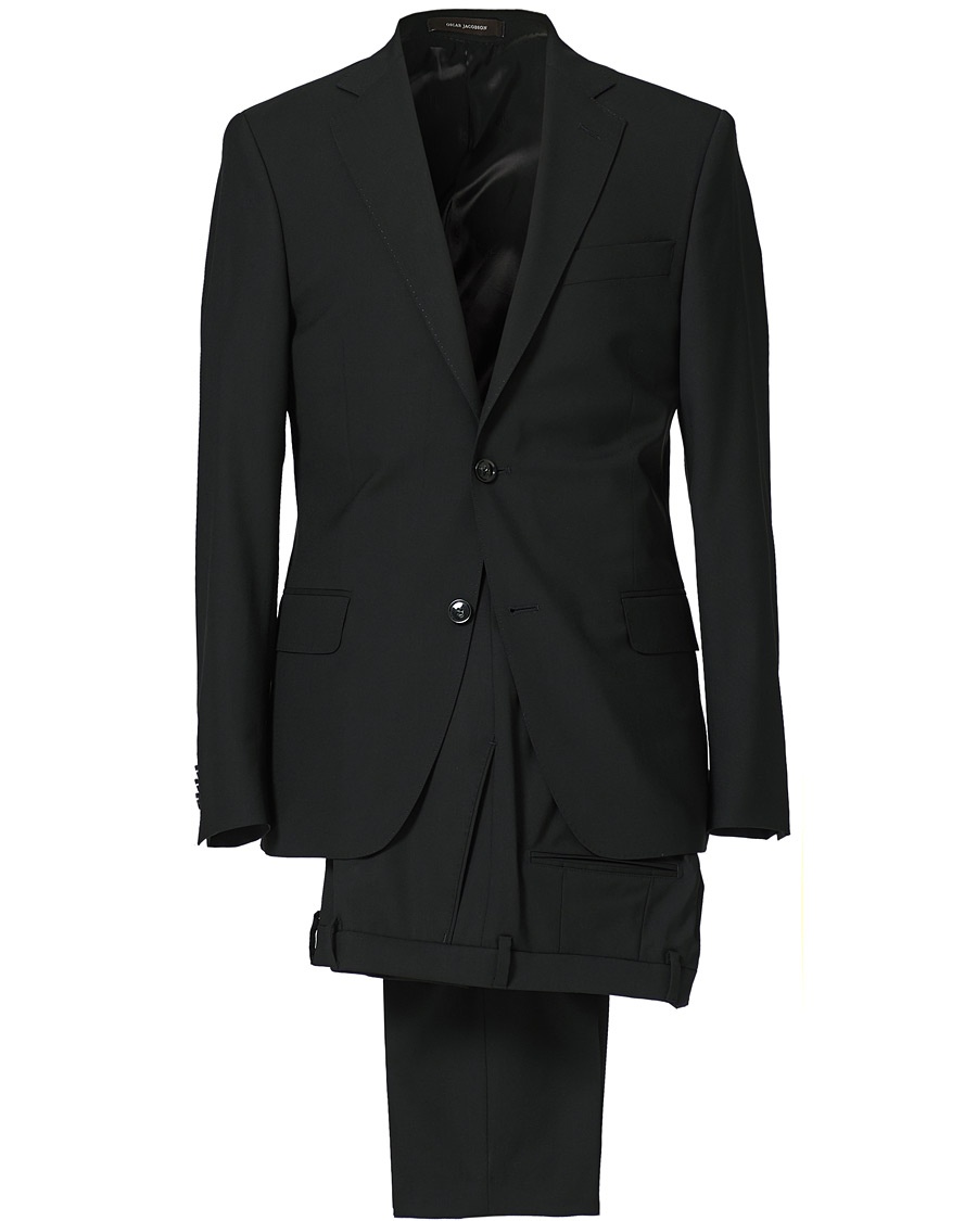 Oscar Jacobson Edmund Suit Super 120\'s Wool Black Oscar Jacobson Edmund Suit Super 120\'s Wool Black