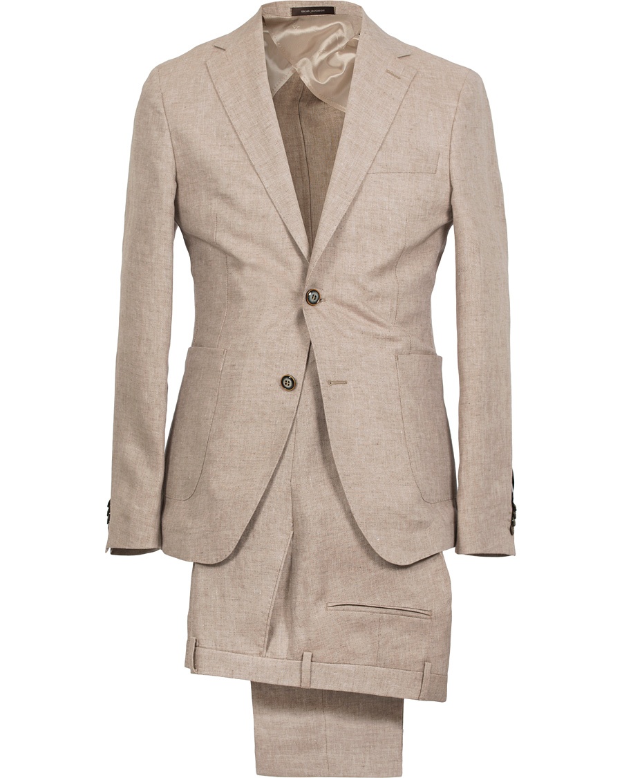  Einar Linen Patch Pocket Suit Khaki