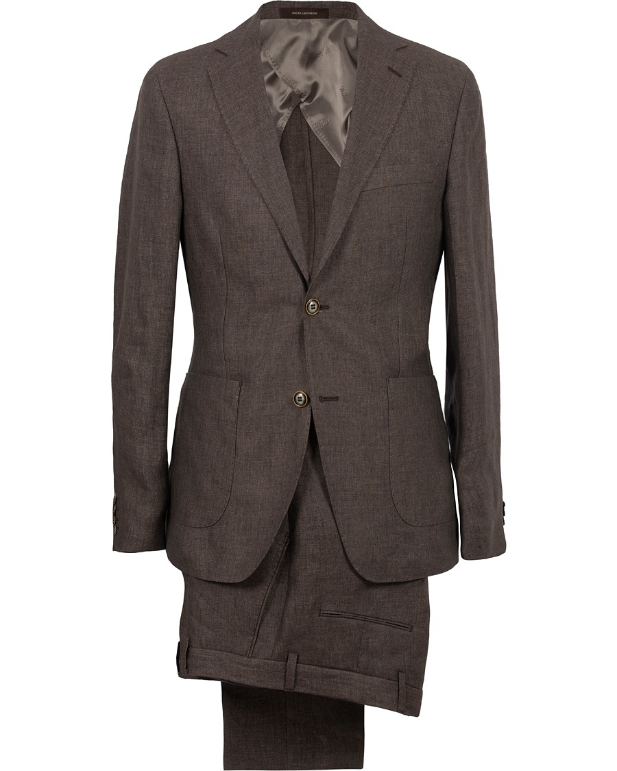  Einar Linen Patch Pocket Suit Brown