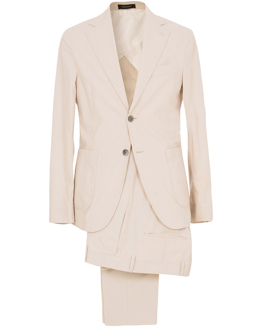 Edgar Cotton Stretch Patch Pocket Suit Beige