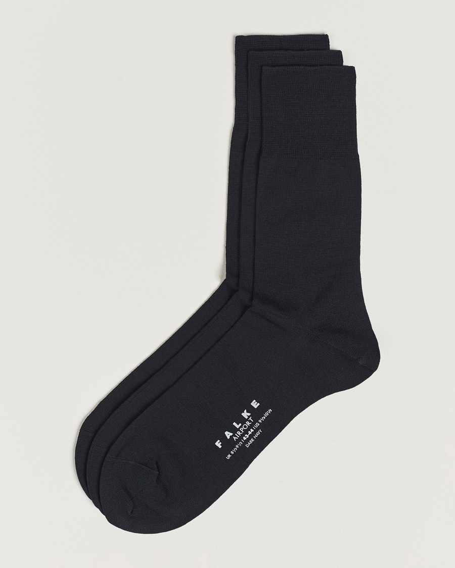 3-Pack Airport Socks Dark Navy – Blå